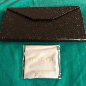 Authentic Gucci Leather Eyewear Case & Cloth